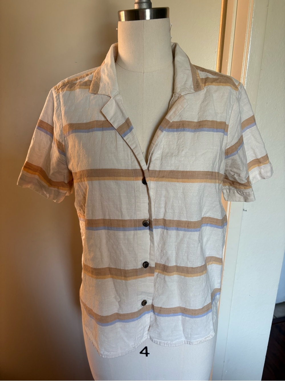 Madewell Short Sleeve button front shirt with stripes